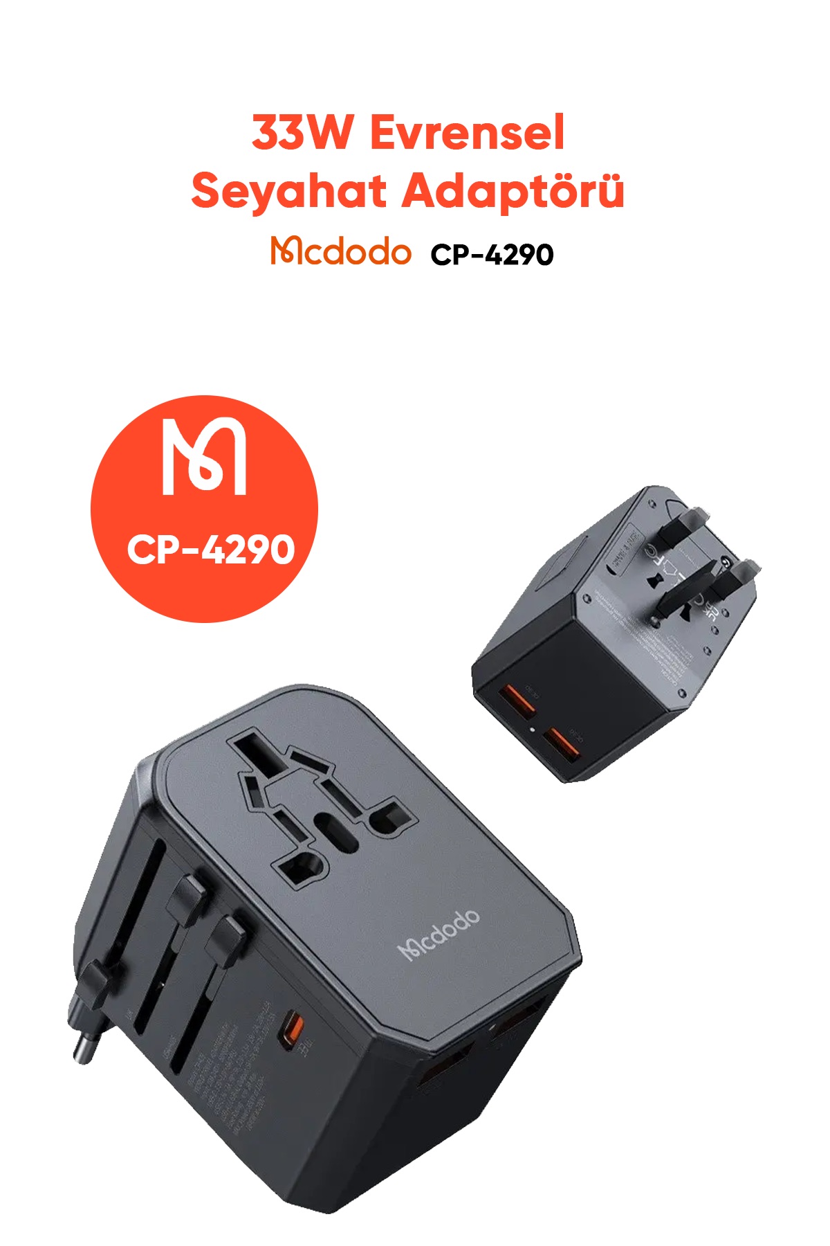 CP-4290 33W UNIVERSAL ŞARJ ADAPTÖRÜ - Siyah Afişi