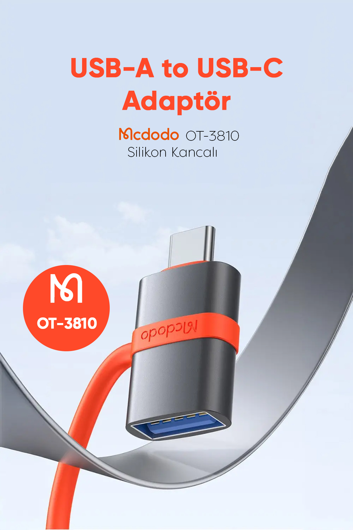 OT-3810 3.0 USB-A  USB-C ADAPTÖR SİYAH OTG -Gri Afişi