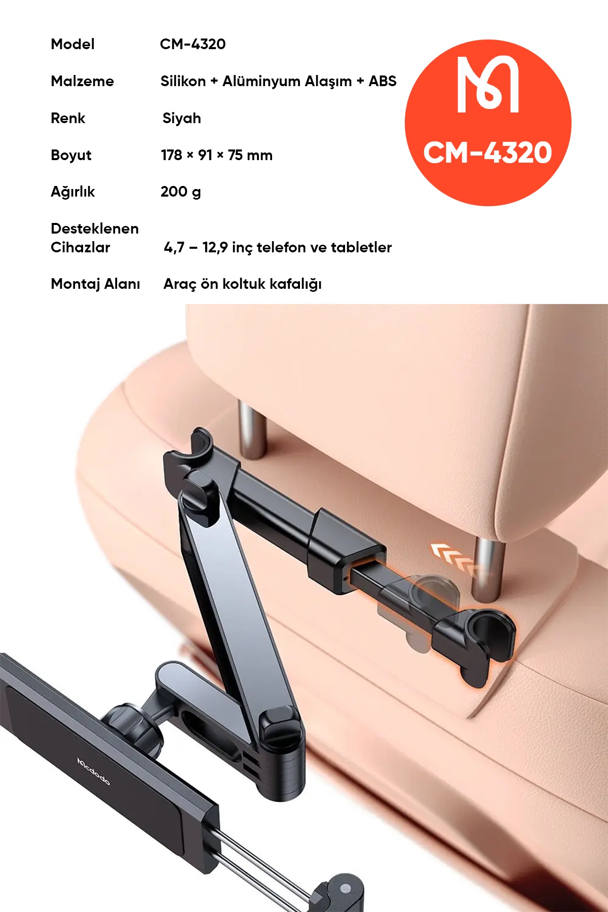 CM-4320 ARAÇ KOLTUK ARKASI TABLET TUTUCU Afişi