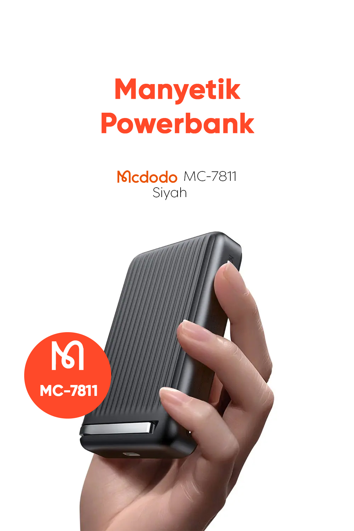 MC-7811 10000mAh 30W Qi2 MANYETİK STANTLI POWERBANK SİYAH Afişi