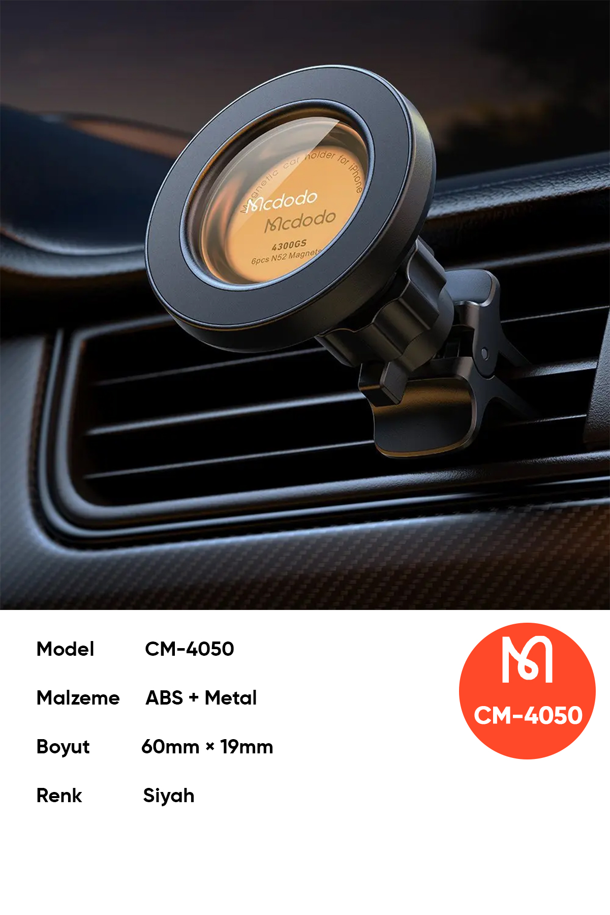 CM-4050 360° Dönebilen Manyetik Araç İçi Telefon Tutucu Afişi