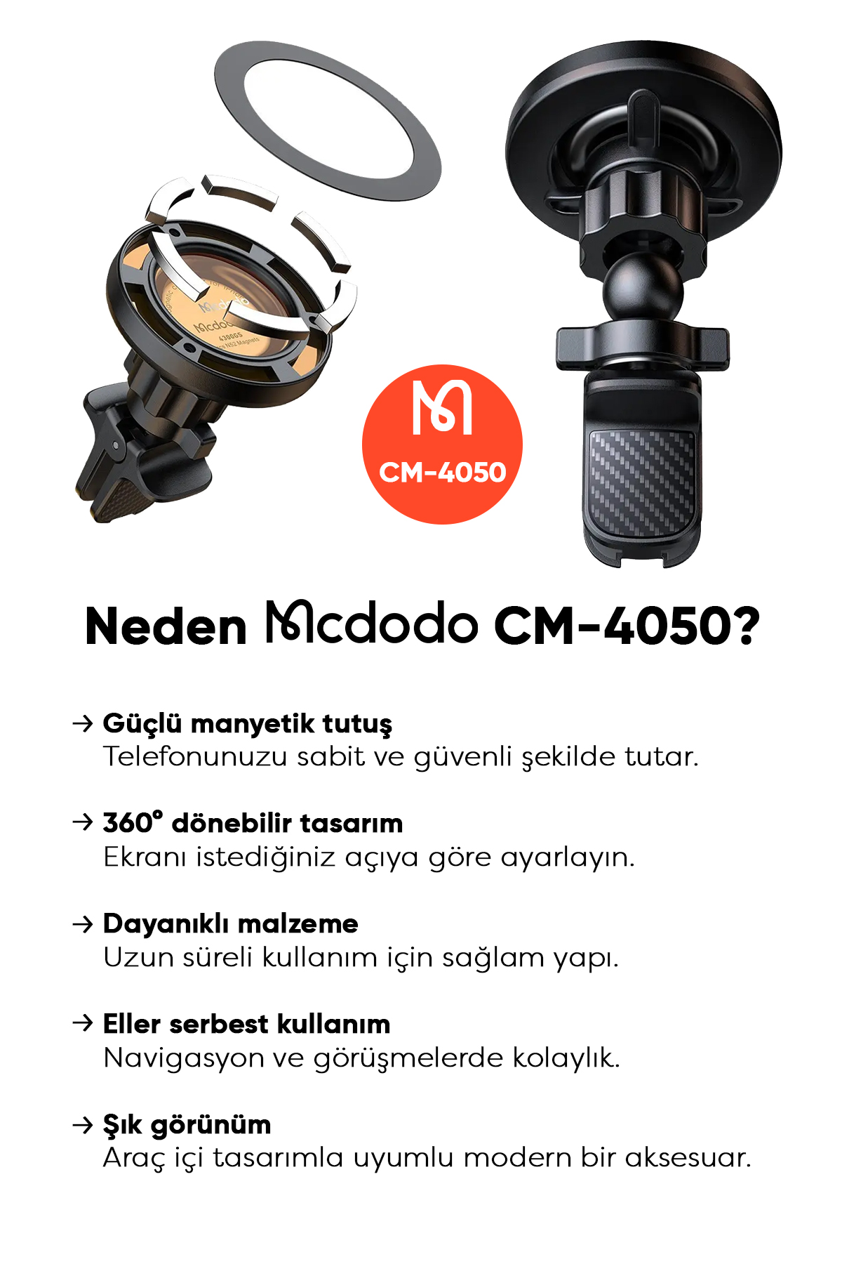 CM-4050 360° Dönebilen Manyetik Araç İçi Telefon Tutucu Afişi